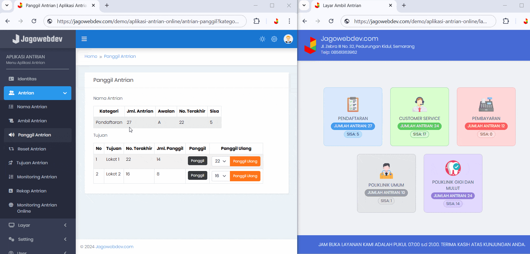 Realtime Update Ambil Antrian Online